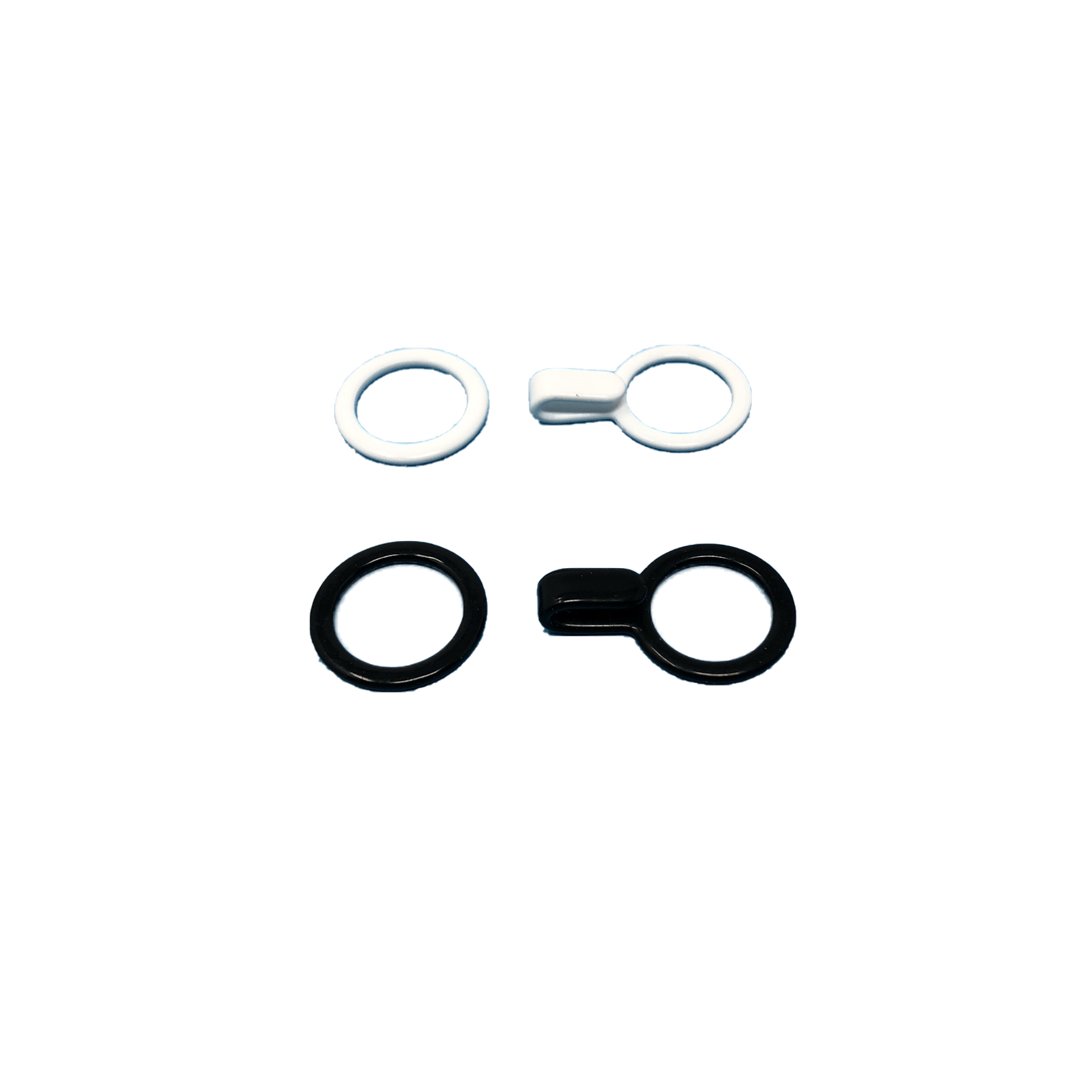 Ring Hook Nylon Coated Steel - 15mm - White and Black - Allied Trimmings Inc