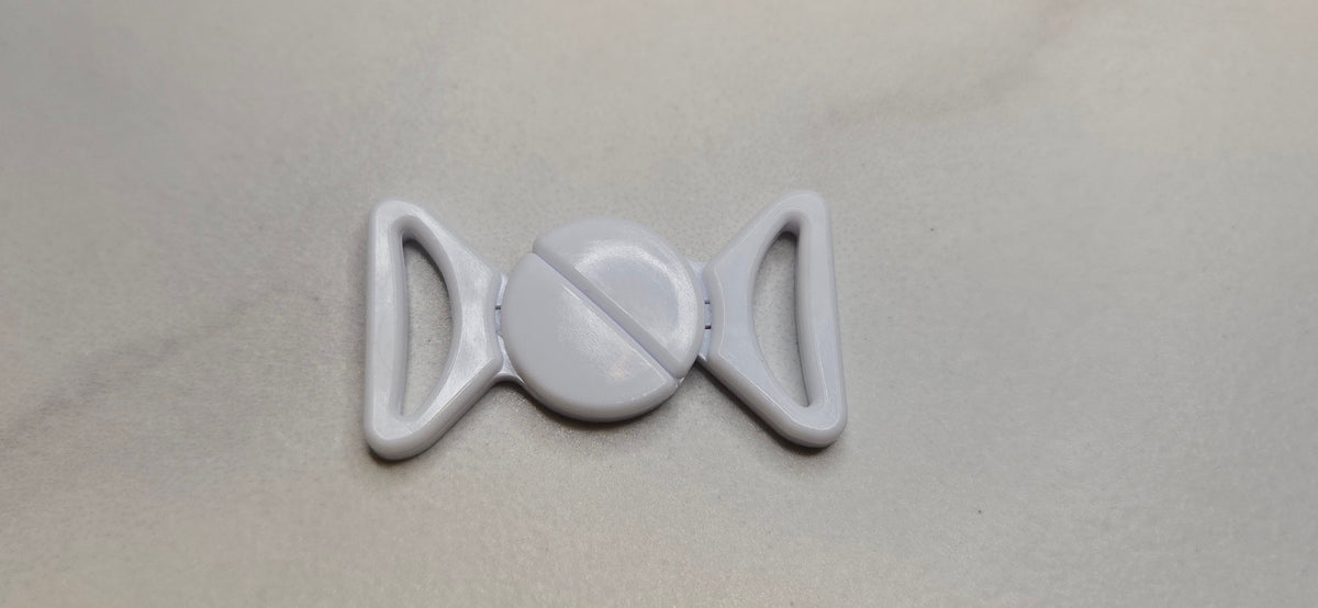 15mm Plastic Front Bra Clasp (1815) - Black or White - Bra Trim Other