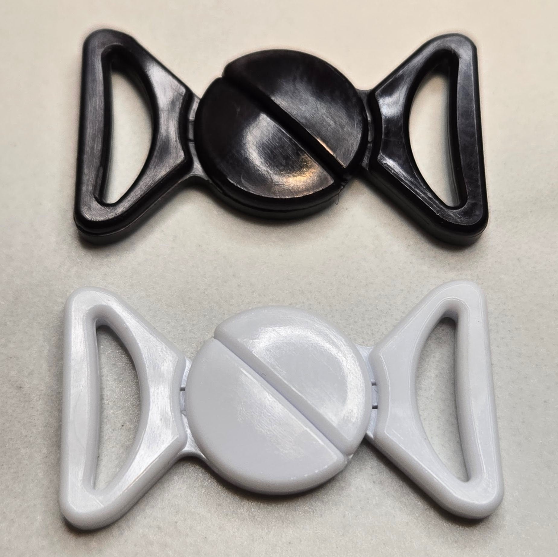 15mm Plastic Front Bra Clasp (1815) - Black or White - Bra Trim Other