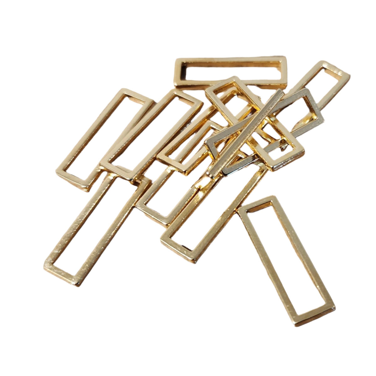 Rectangular Rings - Bra or Swimwear - 22k Gold Plated Zamak - 3 sizes - Allied Trimmings Inc