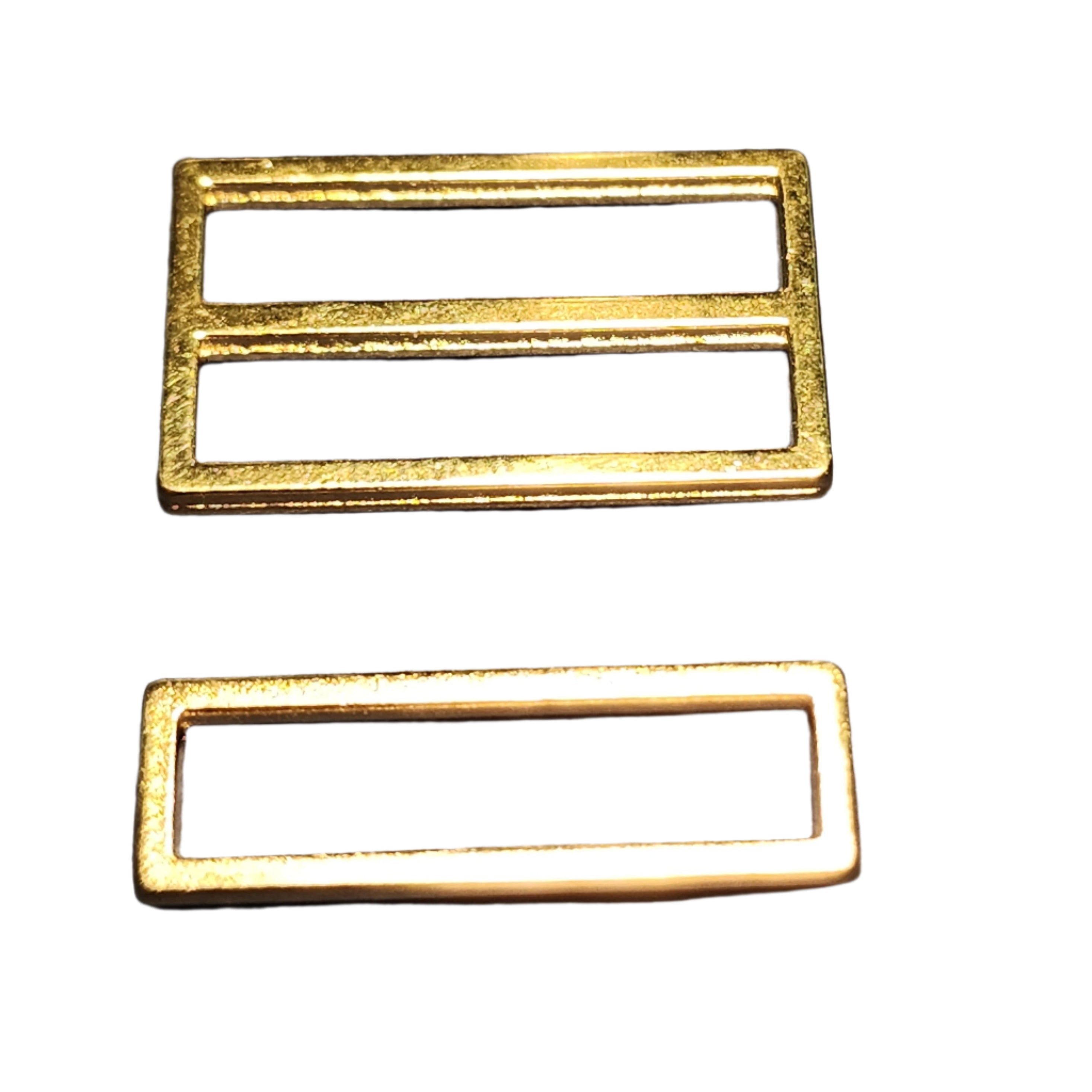 Rectangular Slider / Adjuster - Bra or Swimwear - 22k Gold Plated Zamak - 3 sizes - Allied Trimmings Inc