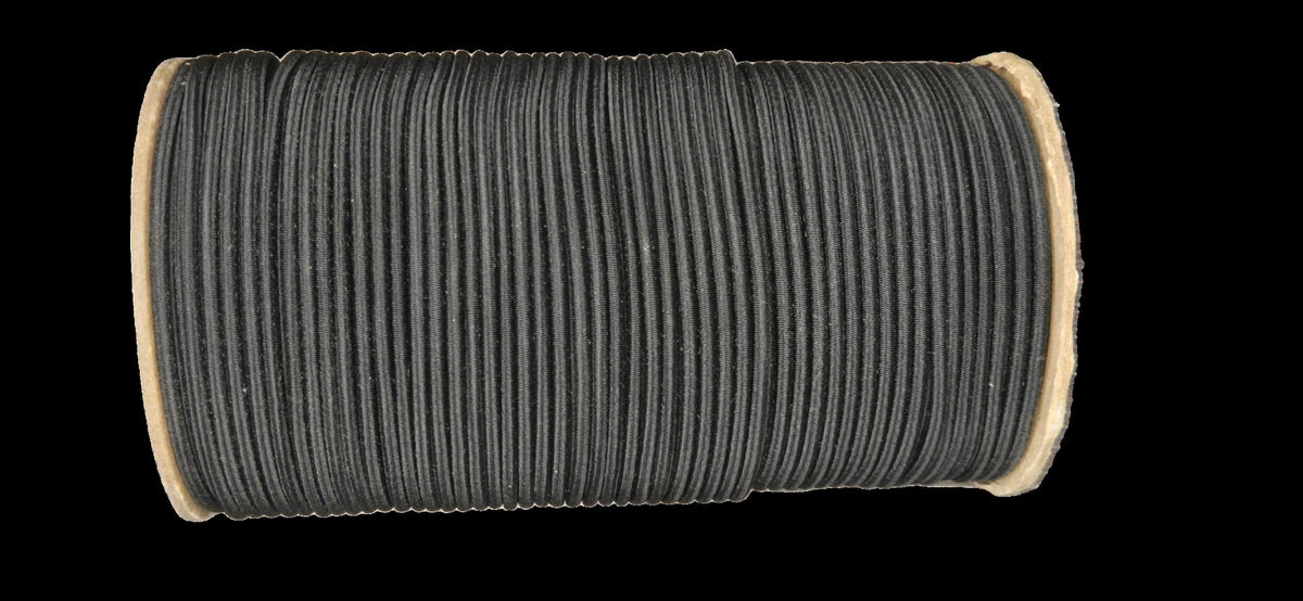 Bungee Cord (Shock Cord) Black - per roll - 3 Sizes - Elastic