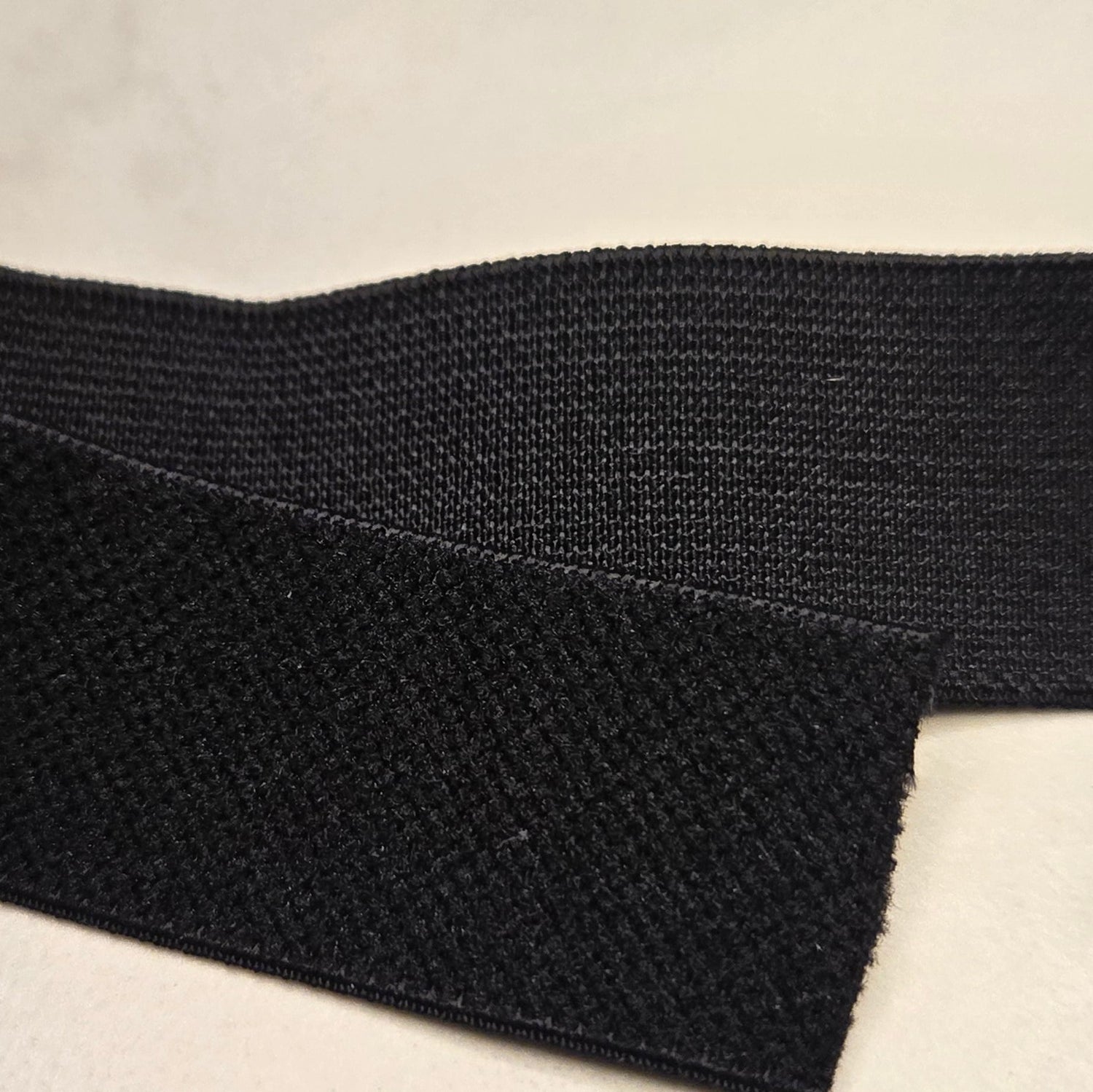 Plush strap elastic 3/4&quot; (20mm) Black -  per meter