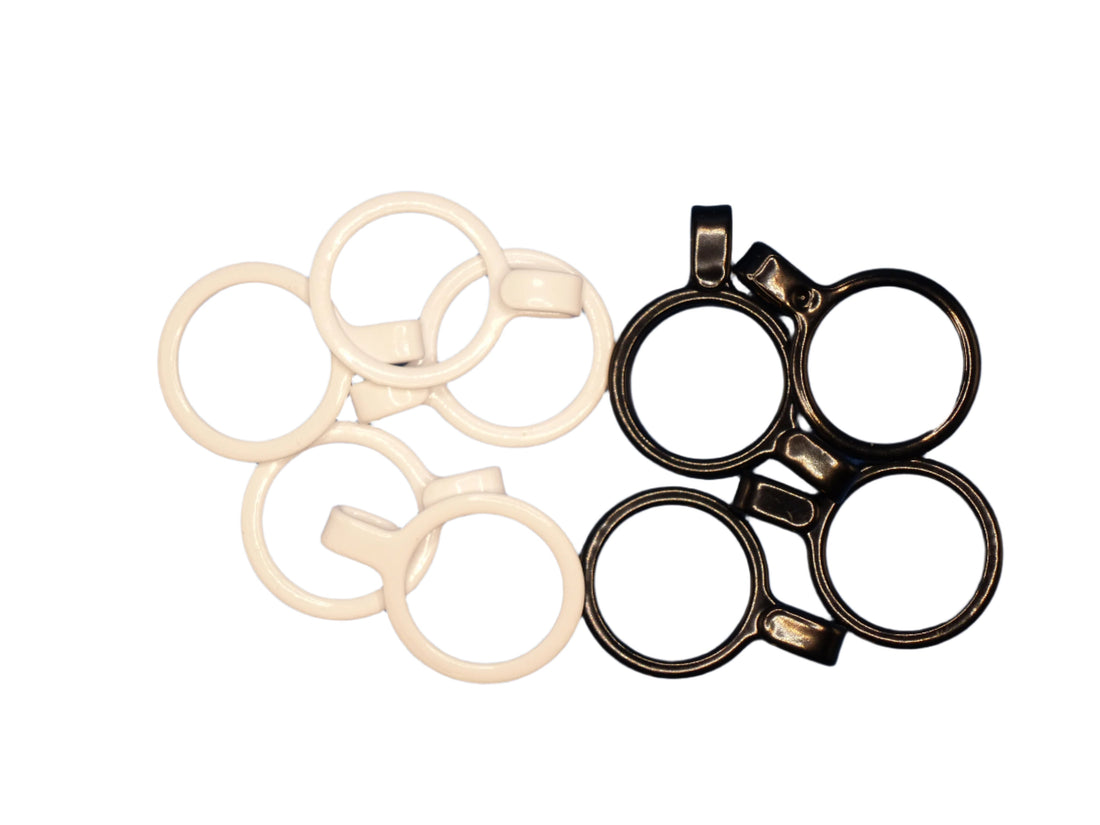 15mm Ring Hooks – Nylon Coated Steel – Black or White – Perfect for Bras &amp; Dresses – Lead &amp; Nickel Free - Ring Hook