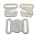 3/4’’ (21mm) Secured Front Bra Clasp - Dyeable White Nylon - 2 - Bra Trim Other