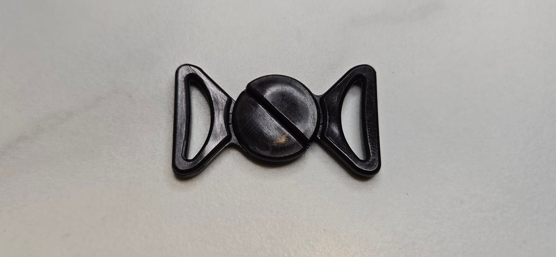 15mm Plastic Front Bra Clasp (1815) - Black or White - Bra Trim Other