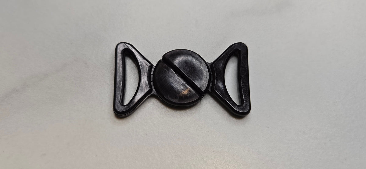 15mm Plastic Front Bra Clasp (1815) - Black or White - Bra Trim Other