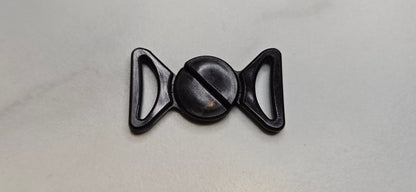 15mm Plastic Front Bra Clasp (1815) - Black or White - Bra Trim Other