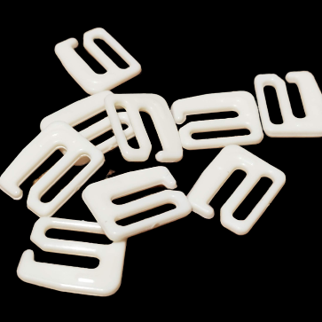 Dyeable White Plastic Bra Hooks - 5 Sizes - 100pcs - Allied Trimmings Inc