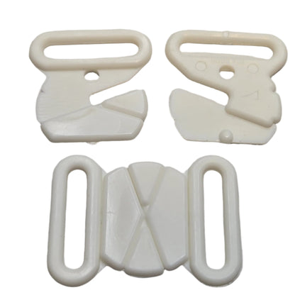 3/4’’ (21mm) Secured Front Bra Clasp - Dyeable White Nylon - 2 - Bra Trim Other