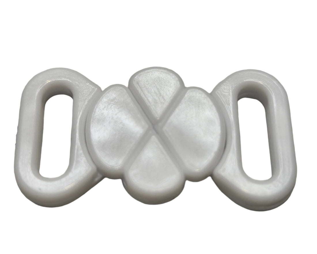 3/8’’ (10mm) Plastic Front Bra Clasp - White - 2 - Bra Trim Other