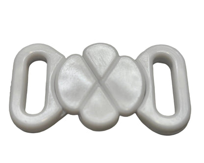 3/8’’ (10mm) Plastic Front Bra Clasp - White - 2 - Bra Trim Other