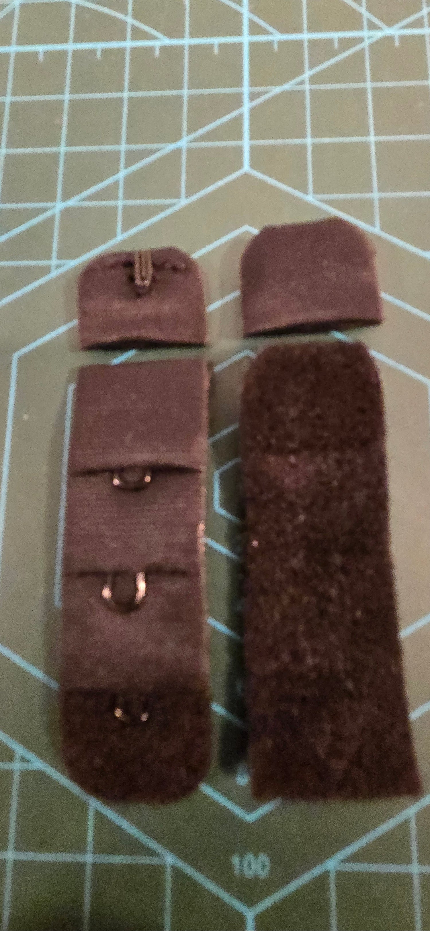 Black fabric hook and eye with 3 rows x 1 high