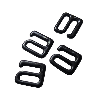 Hooks - Black - Zamak Alloy Core (1610) - 10mm Only - Allied Trimmings Inc