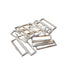 Rectangular Rings - Bra or Swimwear - Matte Silver - 3 sizes - Allied Trimmings Inc