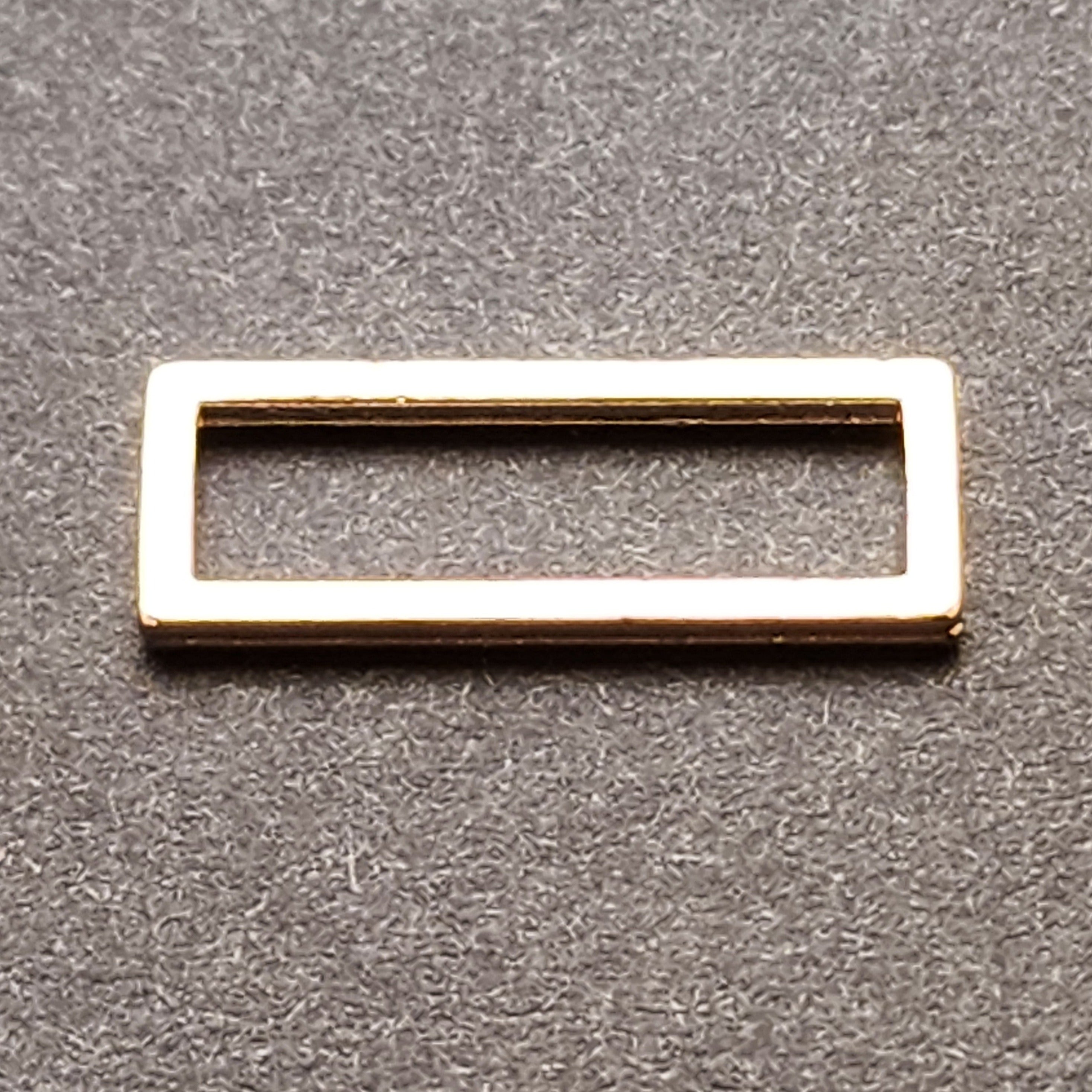 Rectangular Rings - Bra or Swimwear - Bronze Blanc (Shiny Silver) - 3 sizes - Allied Trimmings Inc