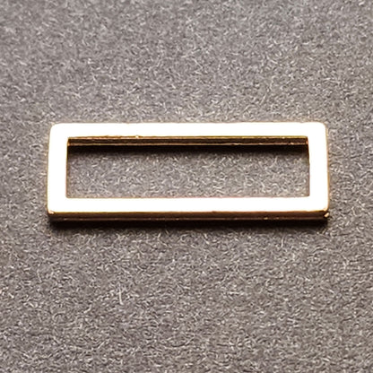 Rectangular Rings - Bra or Swimwear - Bronze Blanc (Shiny Silver) - 3 sizes - Allied Trimmings Inc