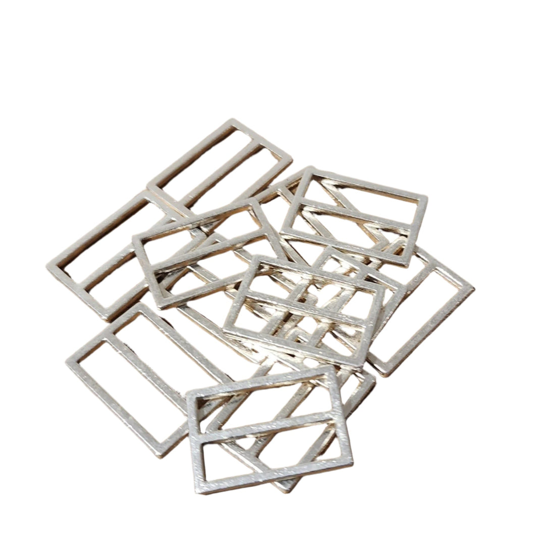 Rectangular Slider / Adjuster - Bra or Swimwear - Mat Silver - 3 sizes - Allied Trimmings Inc