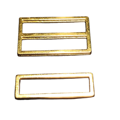 Rectangular Slider / Adjuster - Bra or Swimwear - 22k Gold Plated  Zamak - 3 sizes - Allied Trimmings Inc