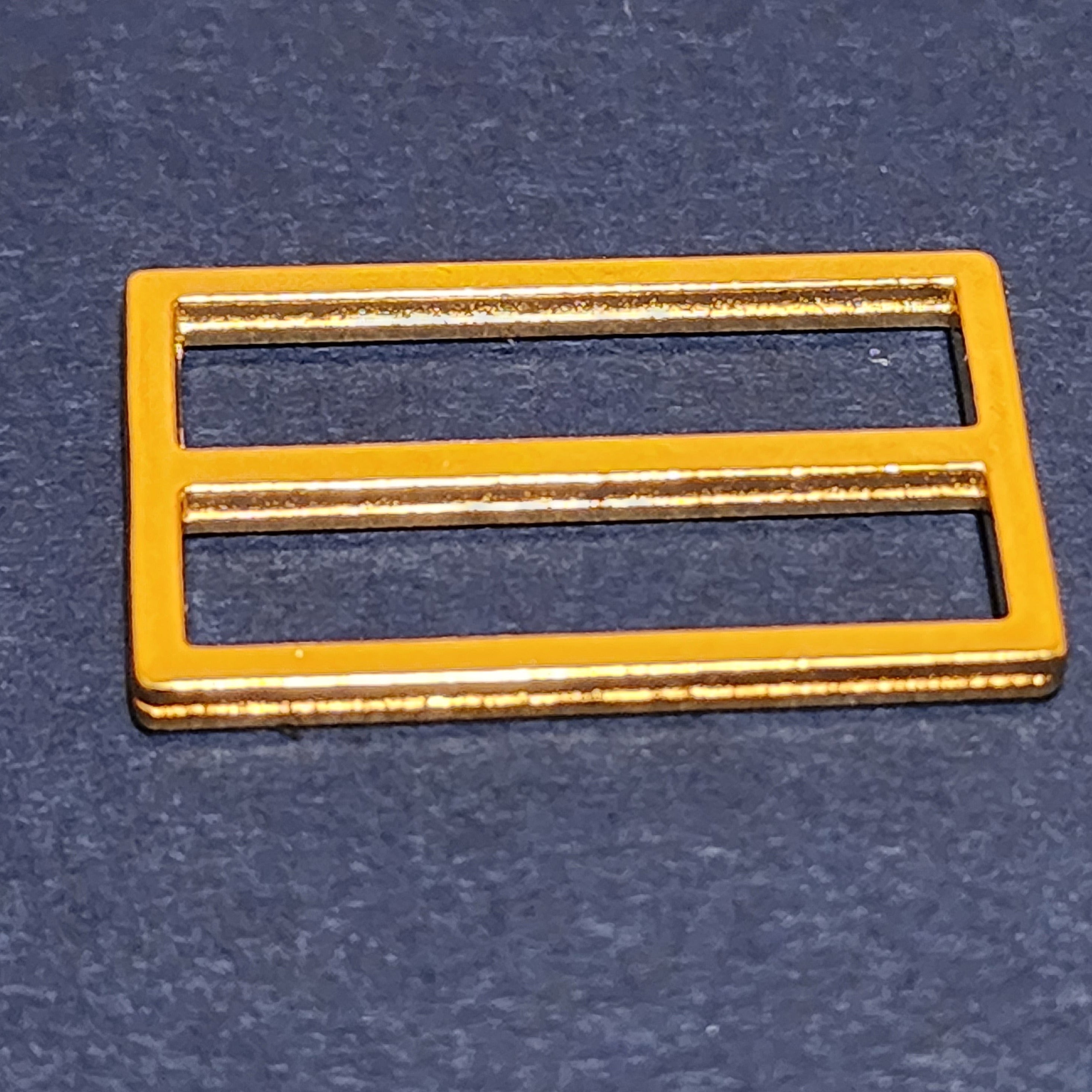 Rectangular Slider / Adjuster - Bra or Swimwear - 22k Gold Plated  Zamak - 3 sizes - Allied Trimmings Inc