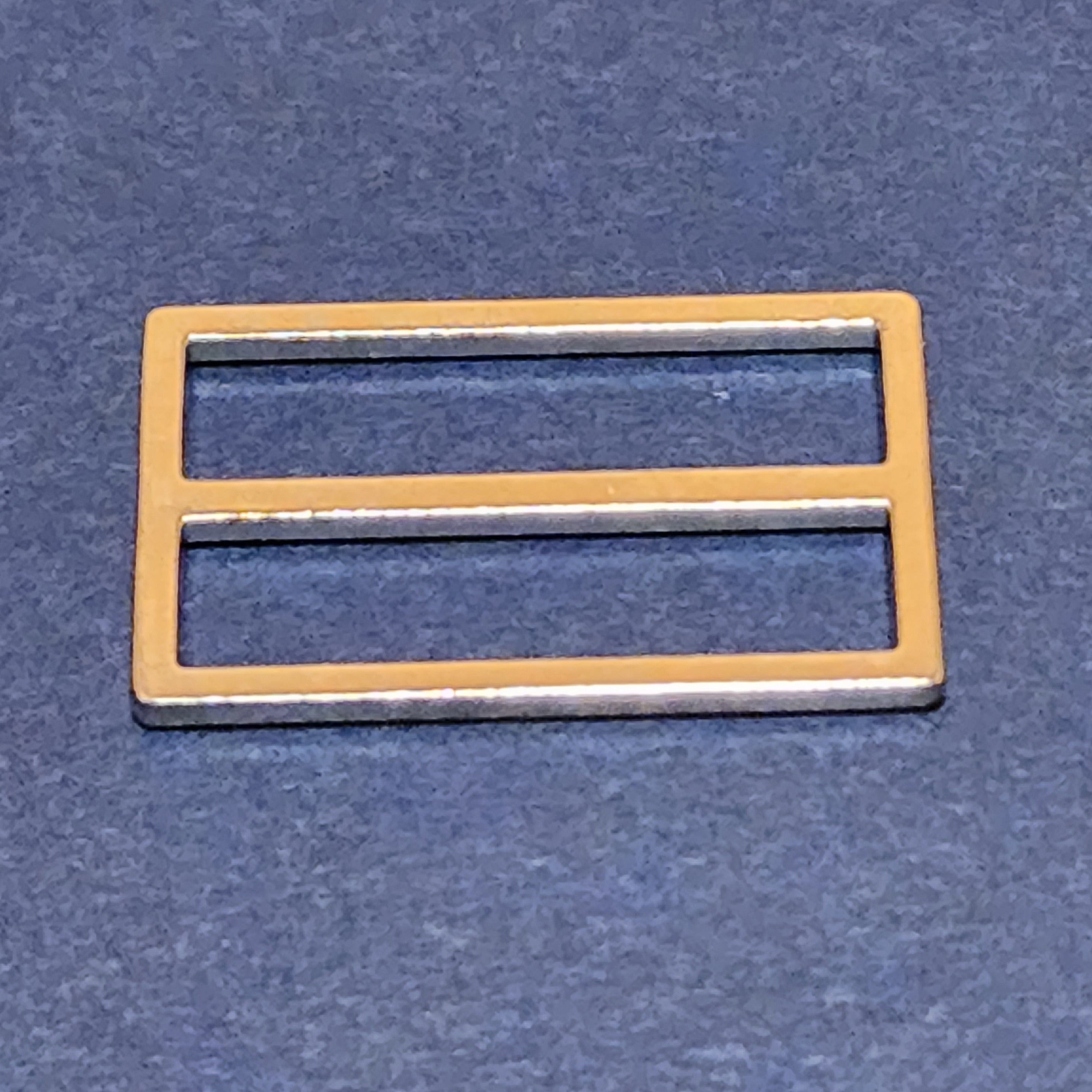 Rectangular Slider / Adjuster - Bra or Swimwear - Bronze Blanc (Shiny Silver) - 3 sizes - Allied Trimmings Inc