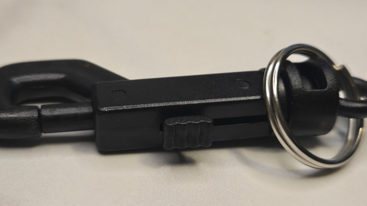 Swivel Spring hook in Plastic w/ Key Ring - HK 14 - Black - Hooks