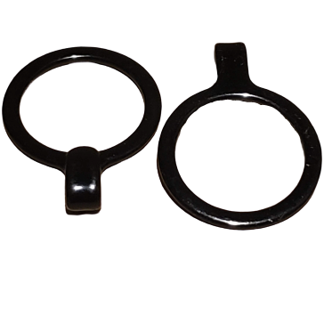 Ring Hook  Nylon Coated Steel - 15mm - White and Black - Allied Trimmings Inc