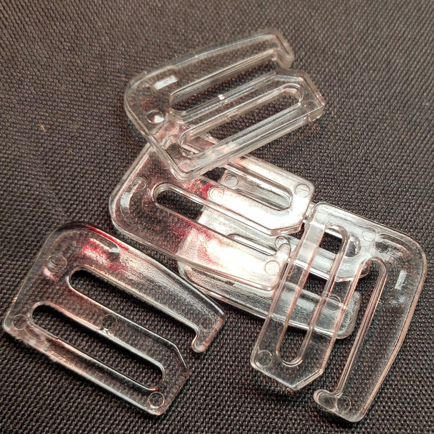 Clear Polycarbonate Plastic Bra Hooks - 3 Sizes