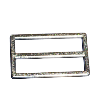 Rectangular Slider / Adjuster - Bra or Swimwear - Bronze Blanc (Shiny Silver) - 3 sizes - Allied Trimmings Inc