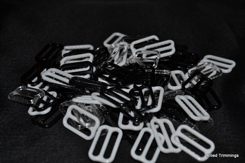 Dyeable White Plastic Bra Hooks - 5 Sizes