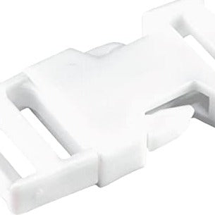 White Plastic Side Release Buckle - 2 Sizes - 10pcs - Allied Trimmings Inc