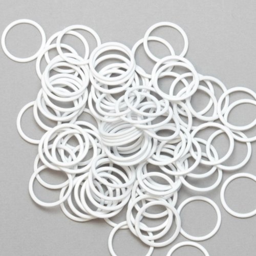 Rings Bra or Swimwear - White Nylon Coated Steel - Dyeable - 13 Sizes - Allied Trimmings Inc