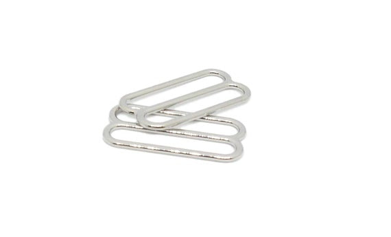 Slider / Adjuster for Bra or Swimwear - Mat Silver Plated Zamak - 8 sizes - Allied Trimmings Inc