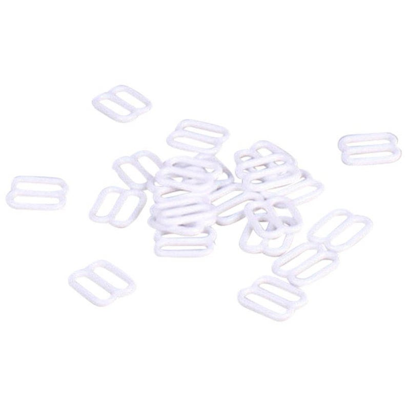 Pure White Plastic Sliders - 2 sizes - 100pcs - Allied Trimmings Inc
