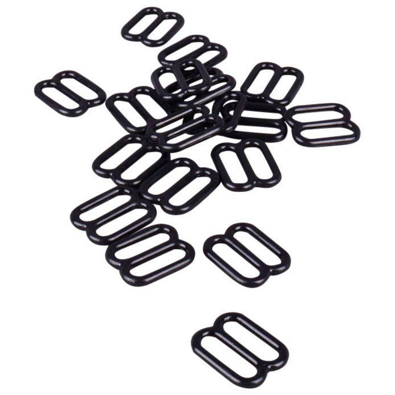Black Plastic Bra Sliders/Adjusters - 9 sizes - 100pcs - Allied Trimmings Inc